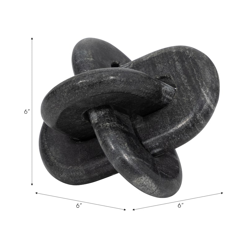 Sagebrook Home Neutral Modern Marble Oval 6" Knot Decor - 6" x 6" x 6"