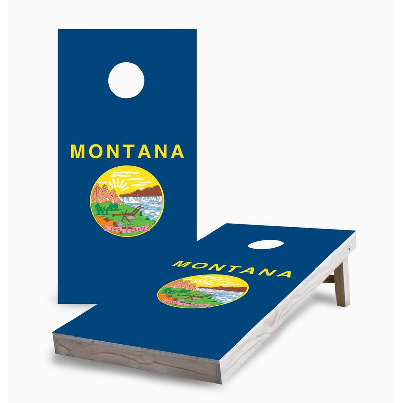 Montana State Flag Corn Hole Board Set - 16 Years and Up
