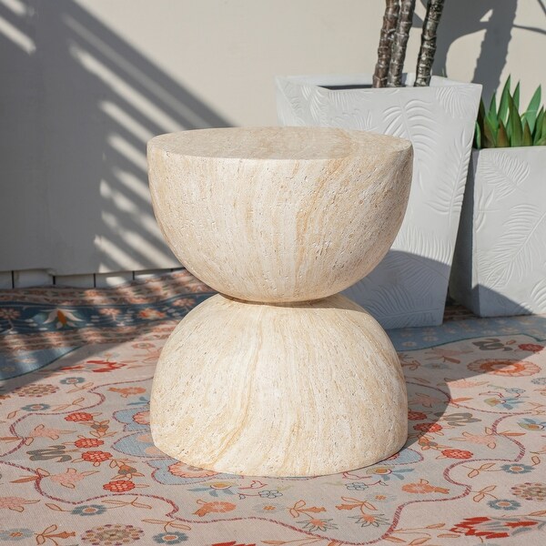 Modern Irregular Shape Magnesium Oxide Side Table - Bed Bath