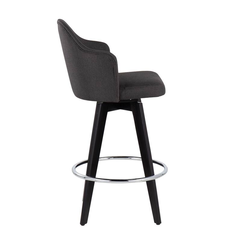Carson Carrington Valsatra 26" Upholstered Counter Stool with Black Wood Base (Set of 2)