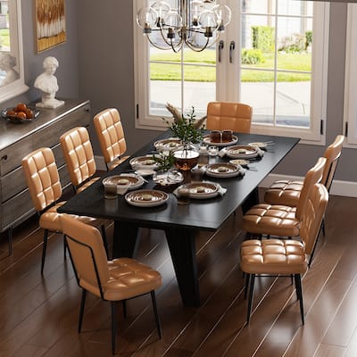 Dining Chairs Set of 2/4/6/8, Upholstered Kitchen Chairs with Thick Cushion for Dining Room