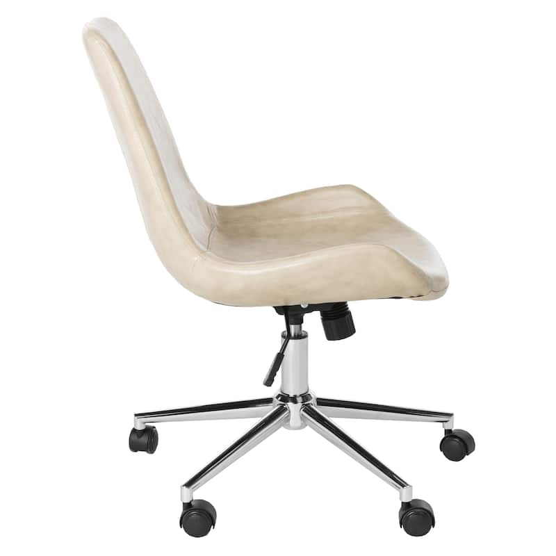 SAFAVIEH Mireya Brown/ Chrome Swivel Office Chair - 22Wx26Dx32H