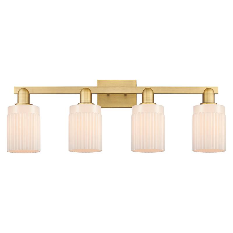 Innovations Lighting 716-4W-11-32 Hadley Vanity Hadley 4 Light 32" - Brushed Brass / Matte White