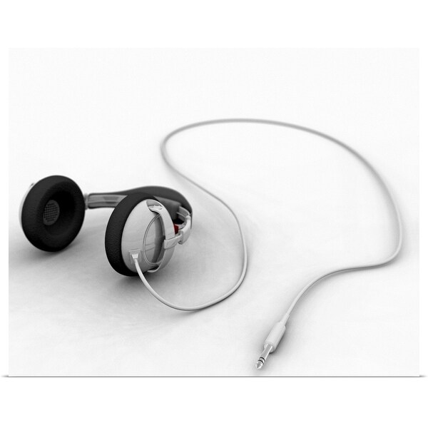 "Headphones, elevated view (Digital)" Poster Print