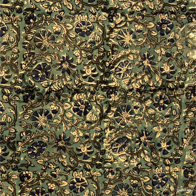 Block Print Cotton Vegetable Dye Dreamy Floral Tablecloth Rectangle