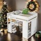 preview thumbnail 20 of 35, Elegant Wood Full Size Loft Bed with Wardrobes and 2-Drawer Desk with Cabinet, Sturdy Construction & Safety Guaranteed, Gray White
