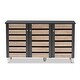 preview thumbnail 4 of 9, Contemporary 3-door Slatted Wood 14-pair Shoe Storage Cabinet