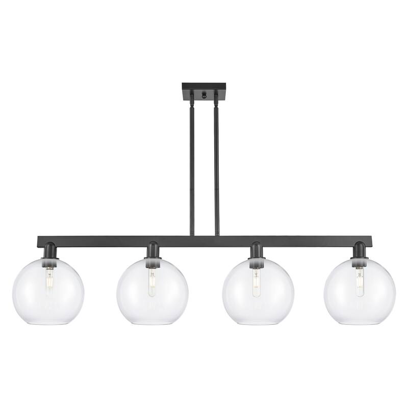 Innovations Lighting Endless Possibilities Arcadia - Athens - 4 Light 53" Stem Hung Island Light - Clear/Matte Black