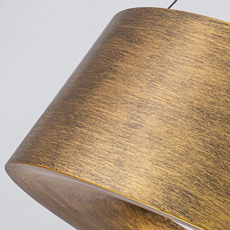 Industrial Antique Gold LED Drum Metal Pendant Light for Dining and Living Room - Antique Gold