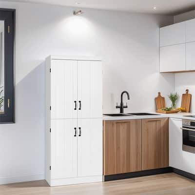 Kitchen Pantry,Tall Freestanding Storage Cabinet,6-tier Shelving