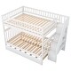 preview thumbnail 20 of 26, Full Pine Bunk Bed with Trundle and Storage Staircase, Convertible to Two Beds