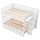 preview thumbnail 6 of 12, Full over Full Wooden Bunk Bed with Trundle and Storage Staircase,Classic Design