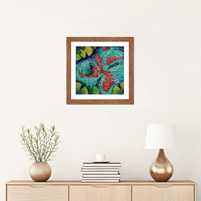 iCanvas "Colorful Koi Fishes In Lily Pond" by Mona Edulesco