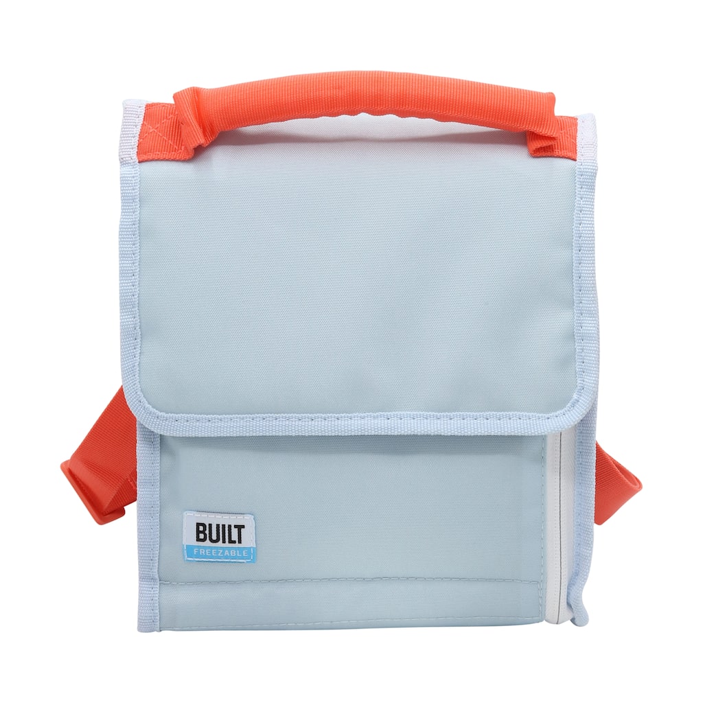 BUILT IceHouse Gel Cube Polyester Freezable Lunch Tote - Ice Blue Living Coral