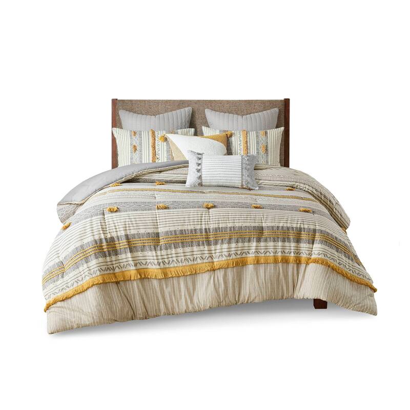 GDF Studio - Cody Cotton Comforter Set with Pom Pom Trim