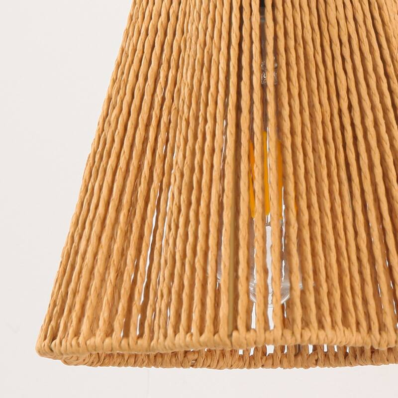 Hand-Woven Brass Brown Paper Rope 1-Light Wall Sconce