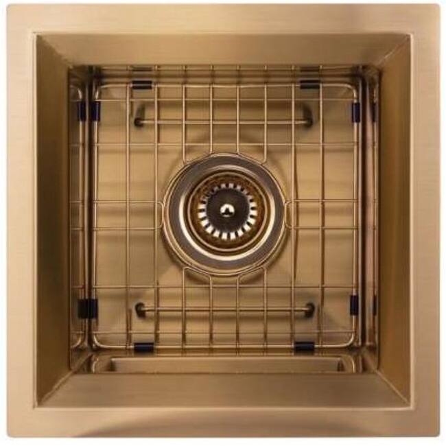 Transolid PUSB15159 Studio 15" Undermount Single Basin Stainless Steel - PVD Satin Brass