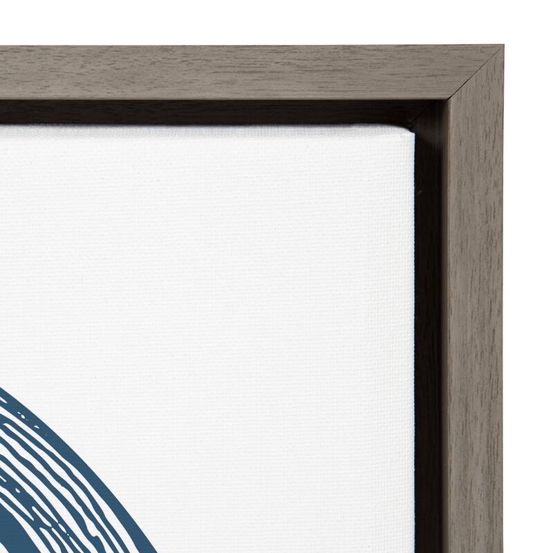 Kate and Laurel Sylvie Record Blue Framed Canvas by Statement Goods