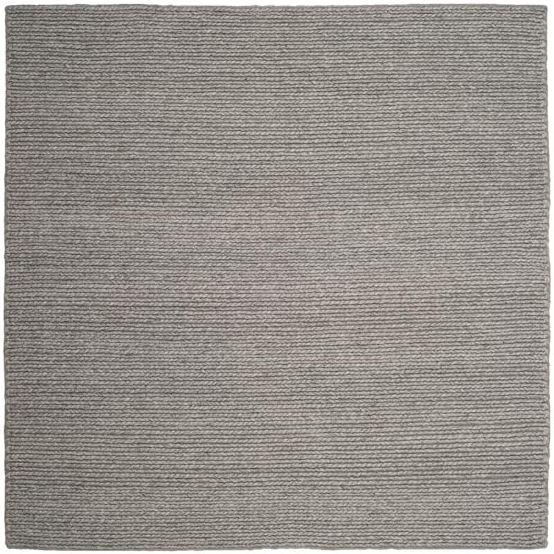 SAFAVIEH Handmade Natura Steinvor Geometric Wool Rug - 4' x 4' Square - Steel