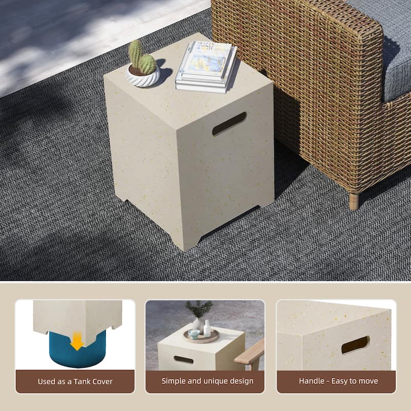 UPHA Outdoor/Indoor Square Magnesium Oxide Modern Tank Cover