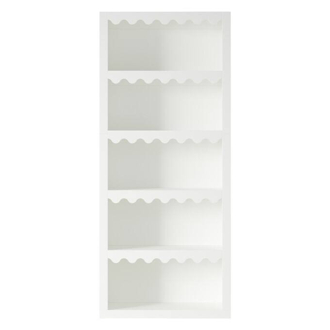 70.86" Modern White Bookshelf, 5-Tier Tall Wooden Bookcase