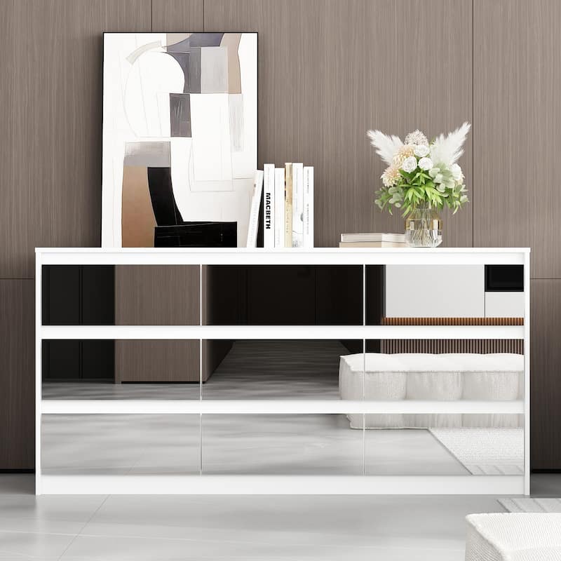 Modern Dresser for Bedroom 9 Drawers Wood Dresser Chest of Drawers