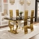 preview thumbnail 70 of 69, Luxurious Dining Room Table Set with Buttons Tufted Velvet Dining Chairs Table with 4 Chairs - Black