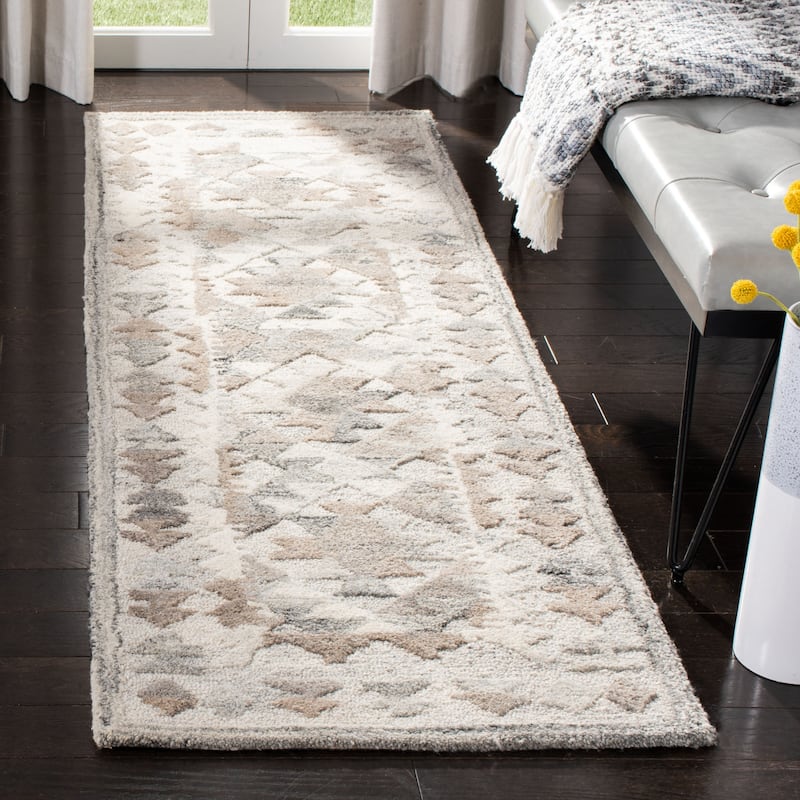 SAFAVIEH Handmade Wyndham Ganna & Contemporary Geometric Wool Rug