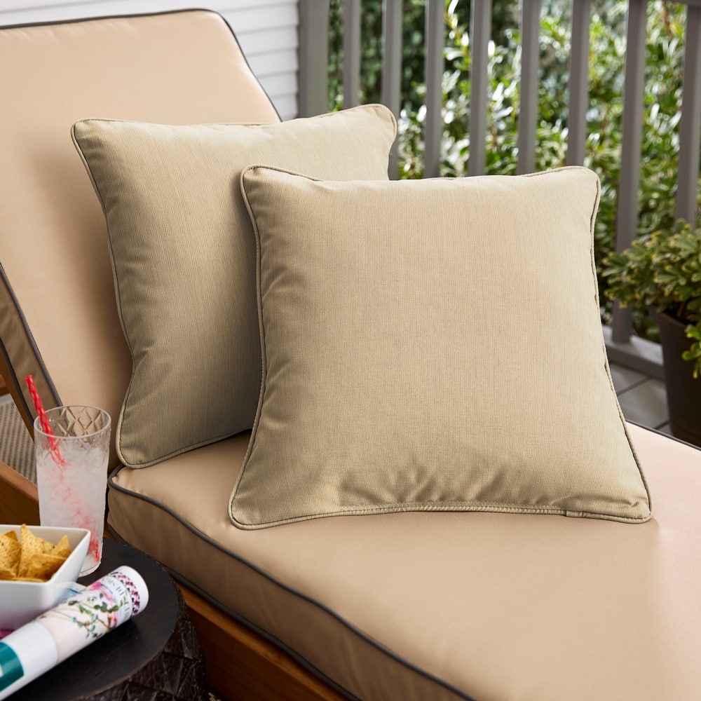 Sunbrella Spectrum Sand Corded Indoor/ Outdoor Pillow Set (Set of 2)