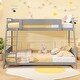 preview thumbnail 13 of 14, Twin Over Full Low Bunk Bed with Reversible Ladder, Space-Saving Design, Sturdy Frame
