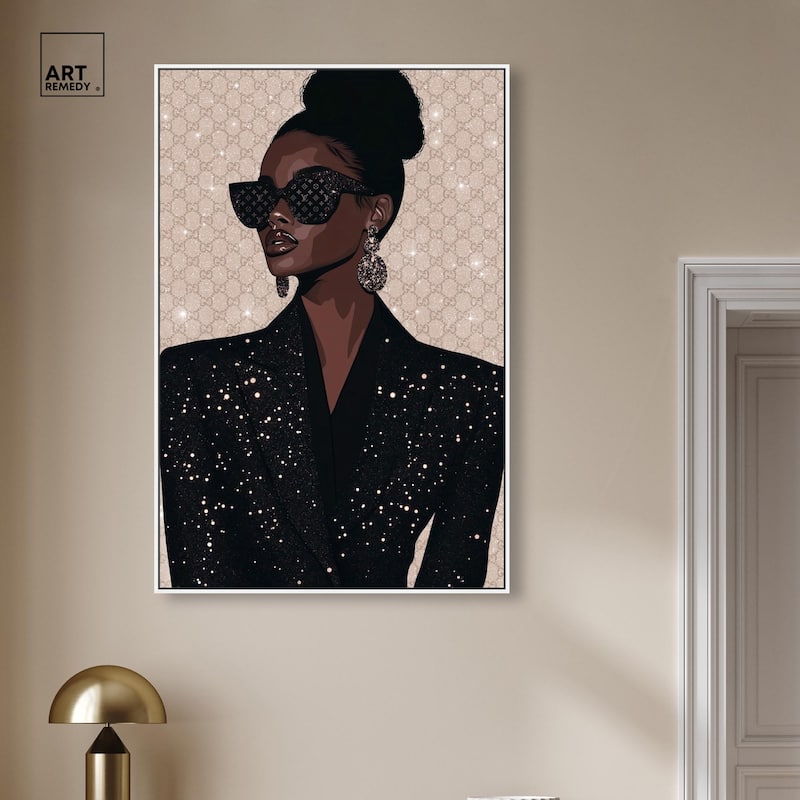 Elegant Woman Sparkle Canvas by Art Remedy