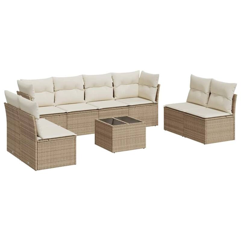 vidaXL Garden Sofa Set Beige - 21.7 x 21.7 x 14.6