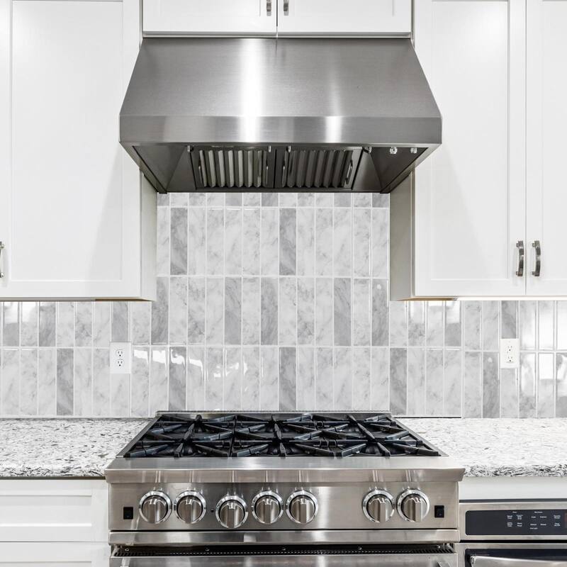 Art3d 10 Pieces Self-adhesive Thickened Backsplash Subway Tiles Marble Design - 9inch x 11.4inch