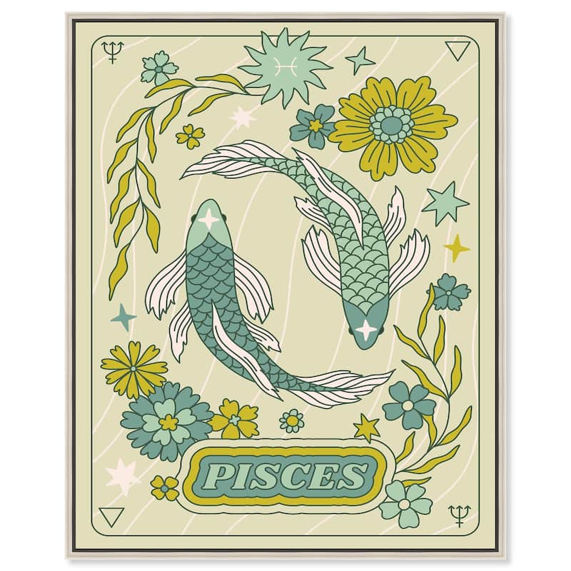 Pisces Stars Card Canvas by Art Remedy - 24" x 30" - Silver