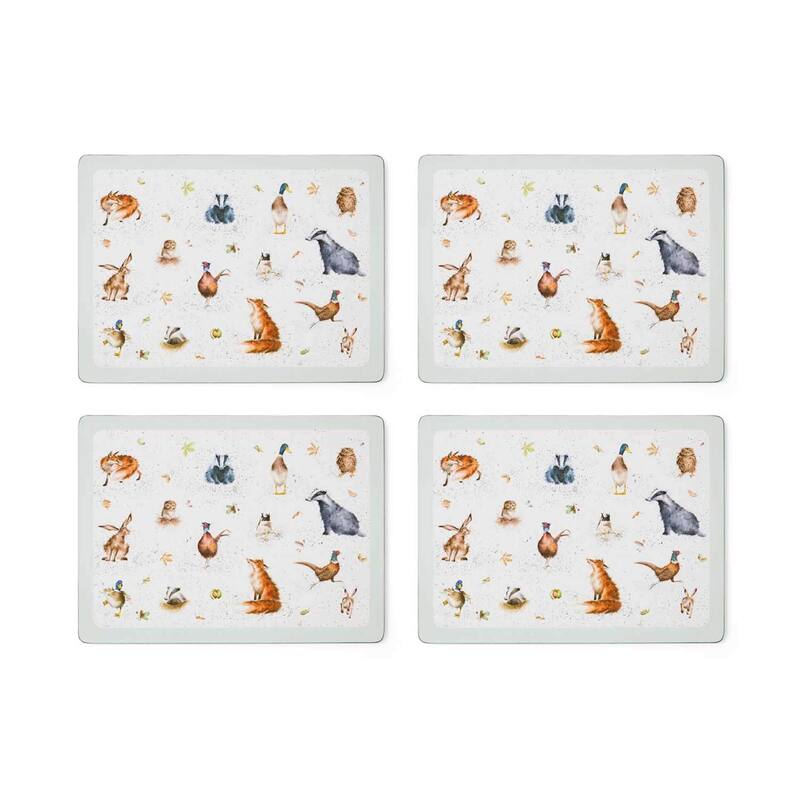 Pimpernel Wrendale Designs Placemats, Assorted Animals - Set of 4