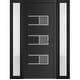 preview thumbnail 23 of 35, VDOMDOORS Manux 8933 | Front Door Exterior Door | Steel | Frame & Hardware Included | 18x80, Matte Black Entry Door Silver - W14+36+14xH80
