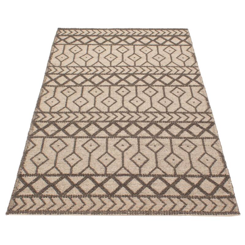 ECARPETGALLERY Braid weave Sienna Brown Wool Rug - 4'11 x 8'8