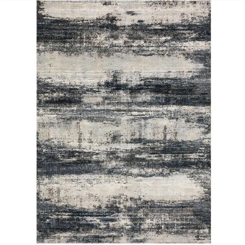 Alexander Home Glacier Stone Abstract Modern & Contemporary Rug - 2'7" x 13' - NAVY / STONE - Runner/Rectangle