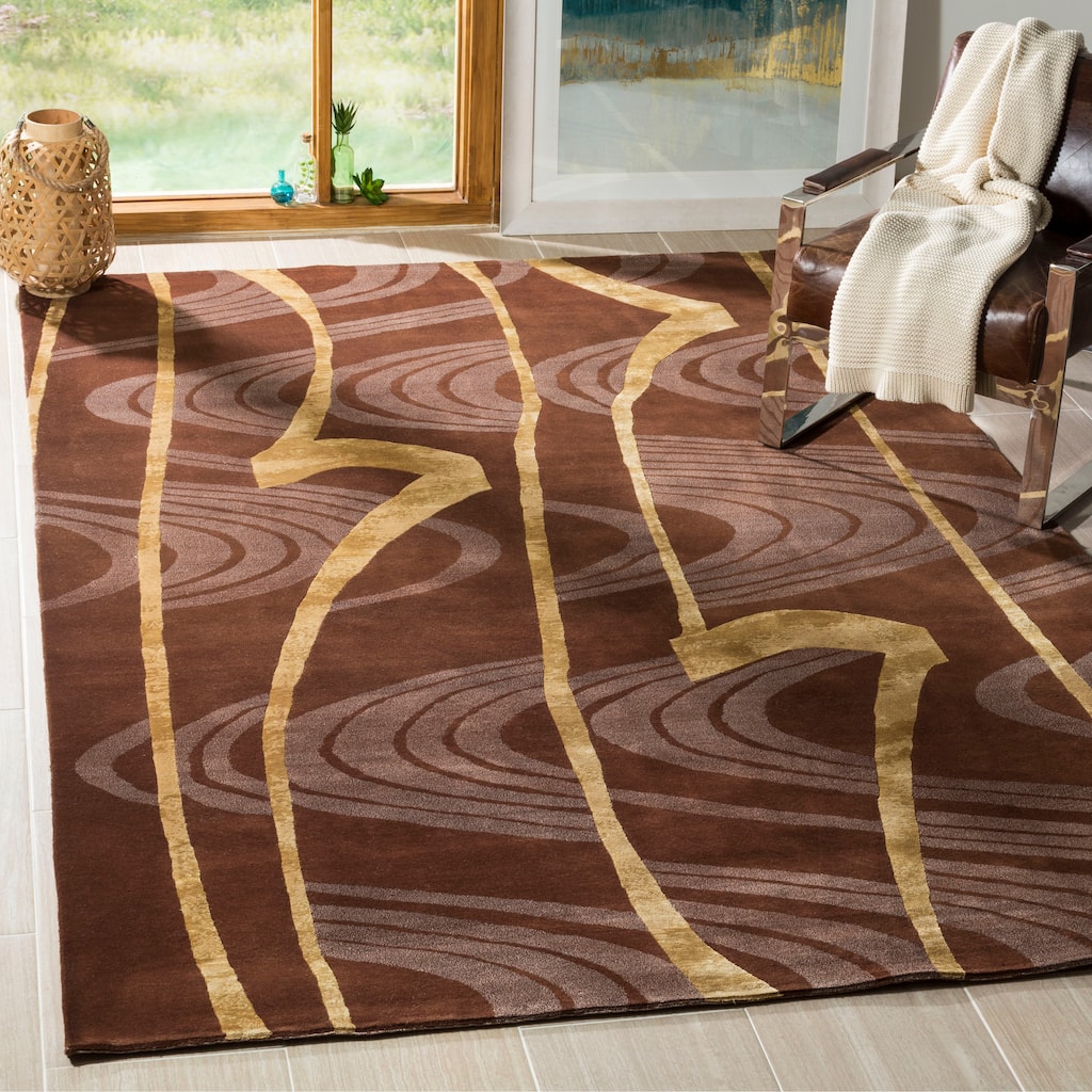 SAFAVIEH Couture Hand-knotted Tibetan Akane Modern Wool Rug