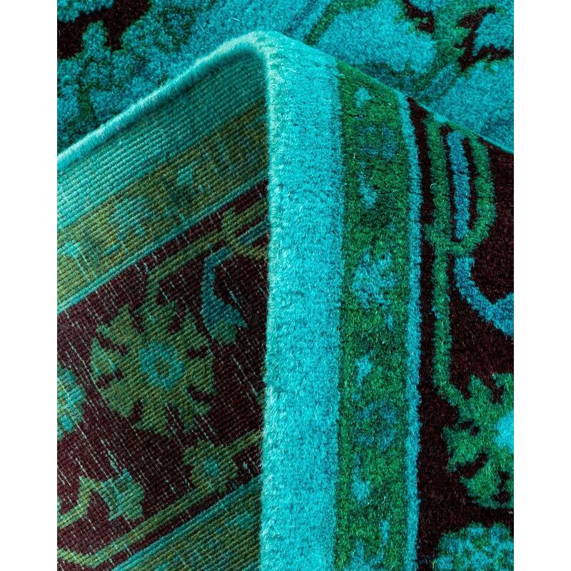 Overton Hand Knotted Wool Vintage Inspired Modern Contemporary Overdyed Blue Area Rug - 2' 9" x 4' 1"