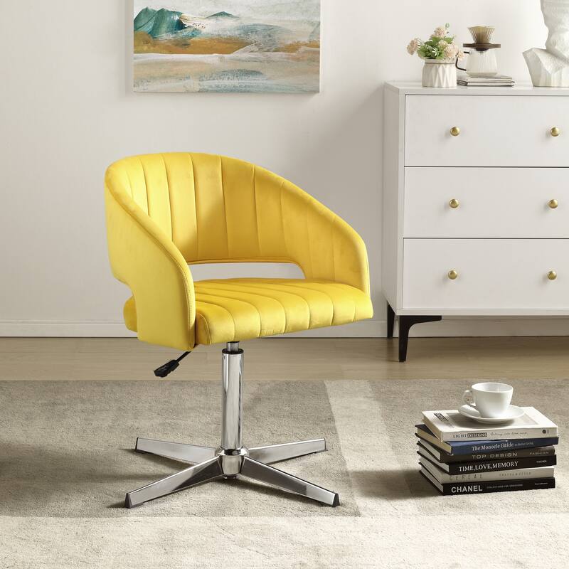 Carson Carrington Kallax Swivel Accent Chair - Yellow  Velvet
