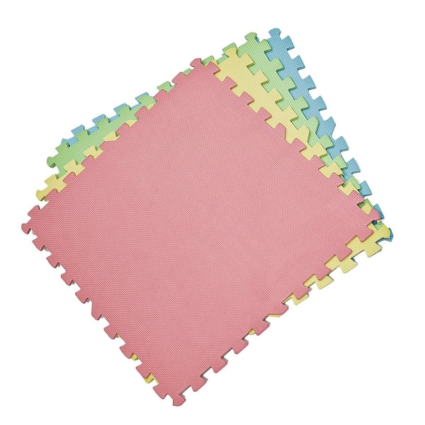 slide 2 of 3, 10 Piece Set - EVA Foam Interlocking Puzzle Play Mat - Multi - 10 Piece Set 3 & Up - 10 Piece Set - Multi