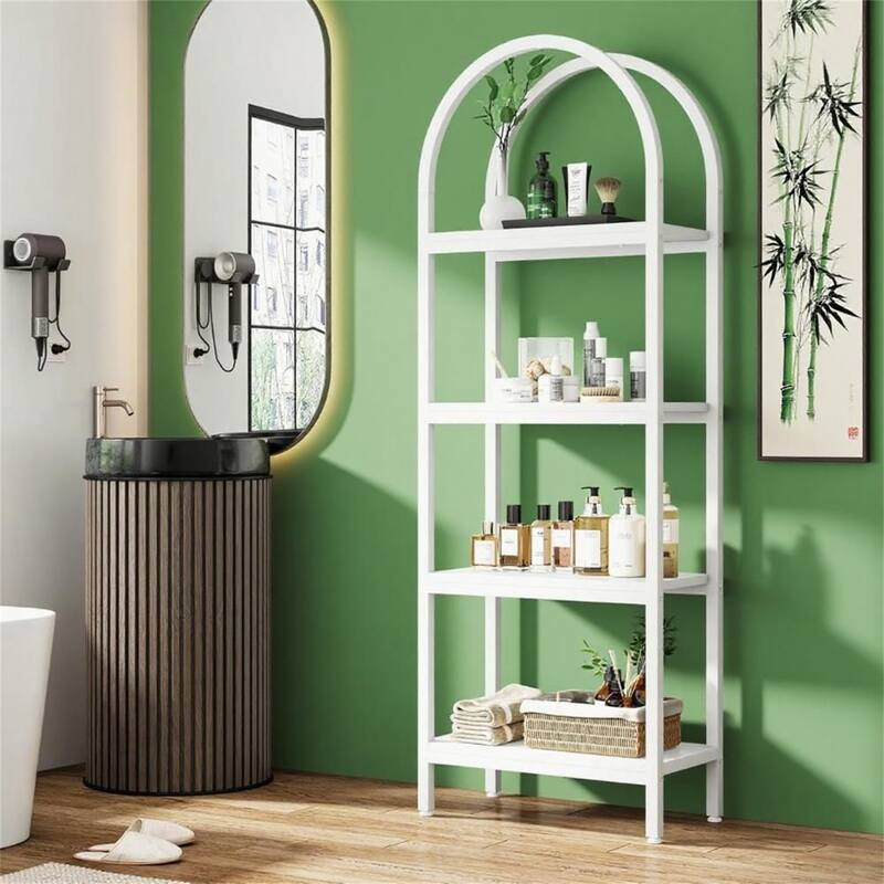 71" Farmhouse Arched Bookshelf