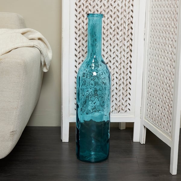 Handcrafted Recycled Glass Tall Spanish Bottleneck Vase - Blue or Teal - Bed Bath & Beyond