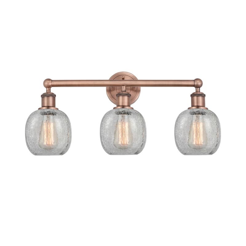 Innovations Lighting 616-3W-12-24 Belfast Vanity Belfast 3 Light 24" - Antique Copper / Clear Crackle