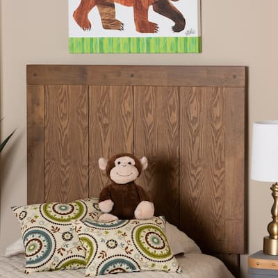 Twin Size Headboard Wood Wall Mount Modern Ash Walnut Bedroom Decor 40.7"W x 50"H
