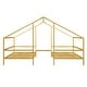 preview thumbnail 19 of 18, Double Twin Size Metal Kids Platform Bed Frame, Modern House Bed with Built-in Small Bedside Table