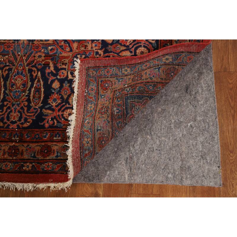 Hand Knotted Oriental 100% Wool Carpet Traditional All-Over Oranges & Rust Kashan Area Rug - 13' 11'' X 10' 0''