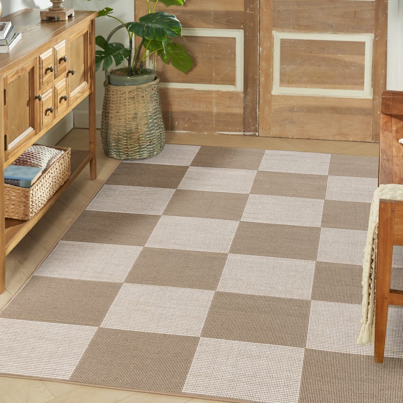 Nourison Washable Modern Jute Indoor Geometric Area Rug