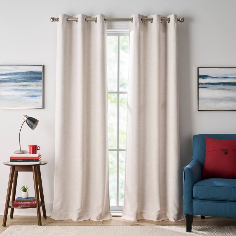 Tommy Hilfiger Hudson Grommet Window Curtain Panel Pair - 84 Inches